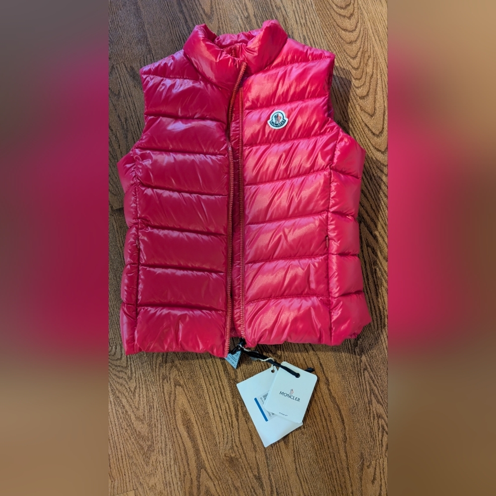 Moncler Puffer Vest Goose Down Padded Hot Pink - Kids 14